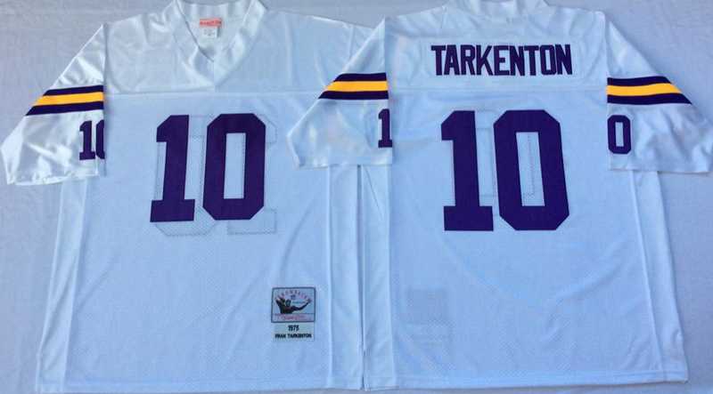 Vikings 10 Fran Tarkenton White M&N Throwback Jersey->nfl m&n throwback->NFL Jersey